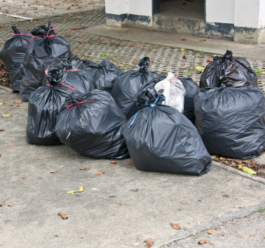 West London collecting rubbish